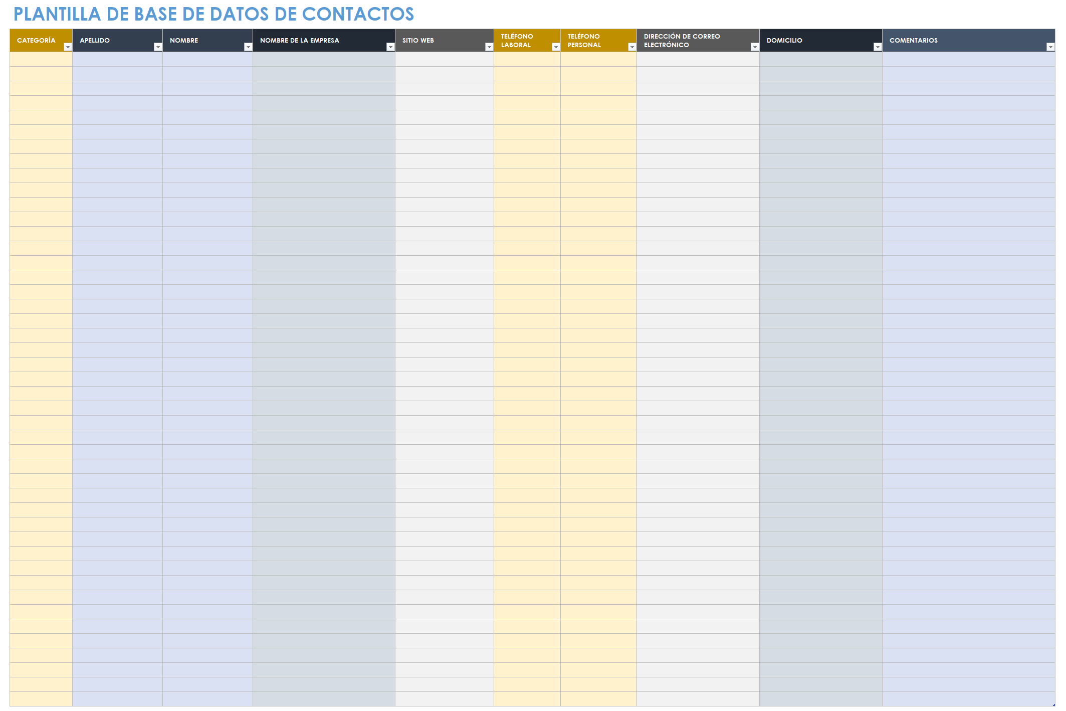 Base de datos de contactos