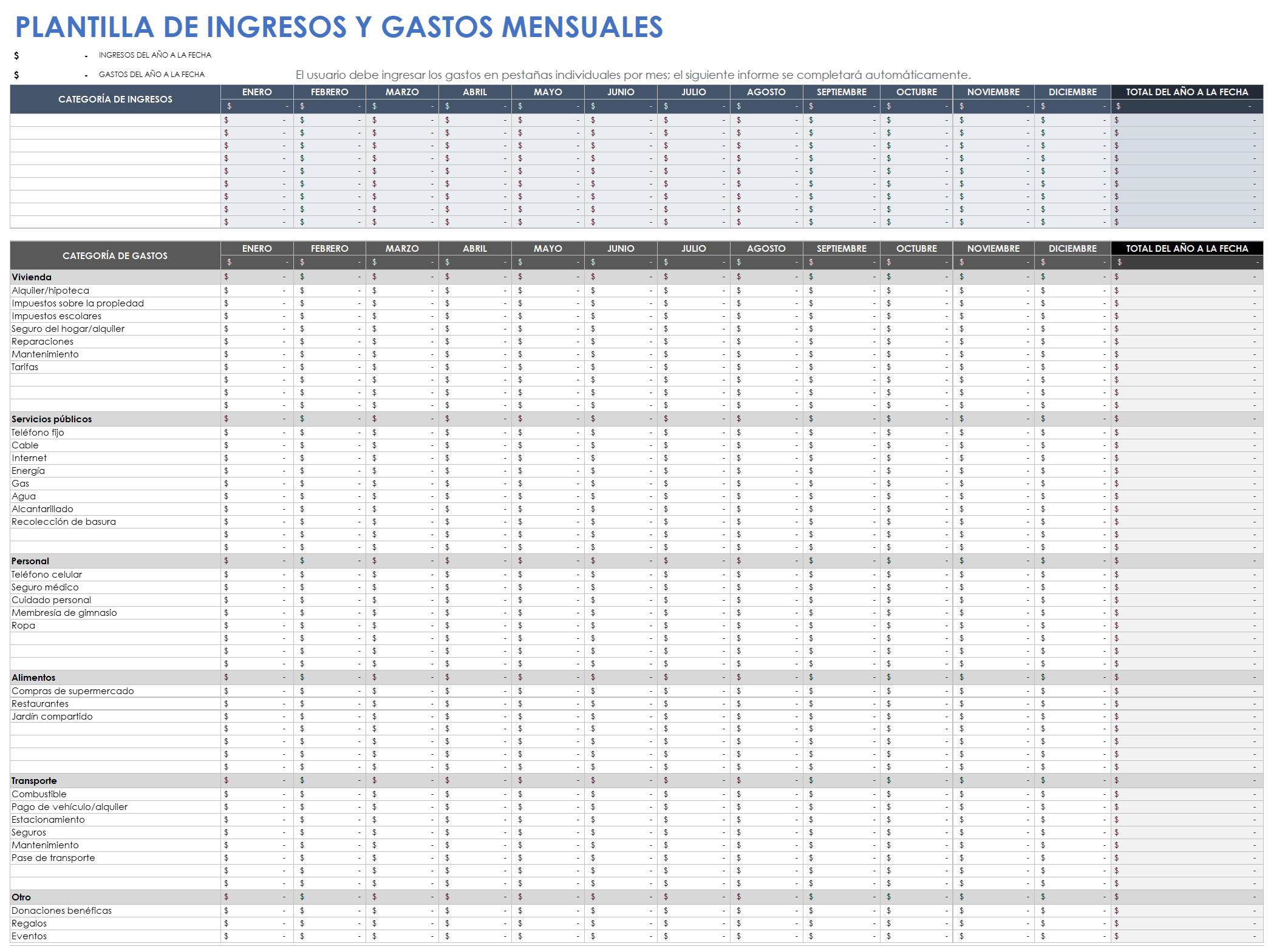  Plantilla de ingresos y gastos mensuales