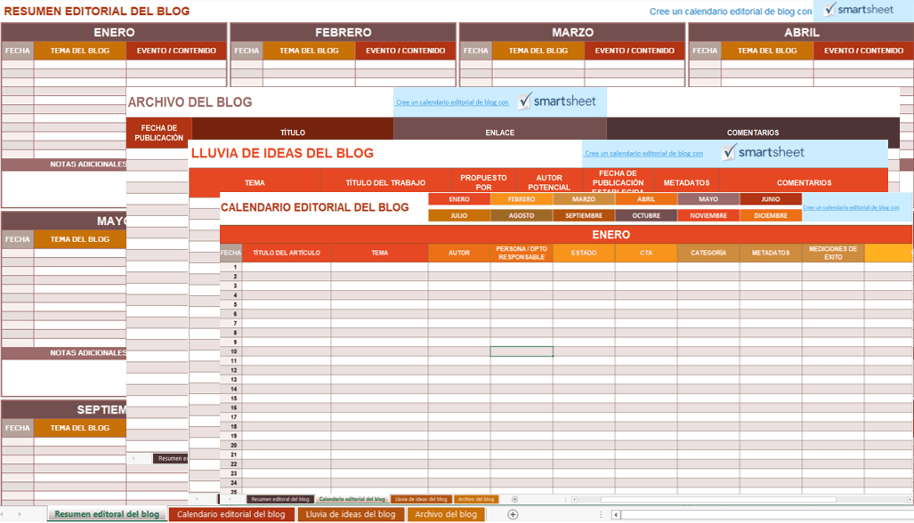 Calendario editorial de blog