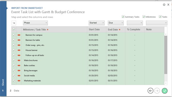 Office Timeline y Smartsheet